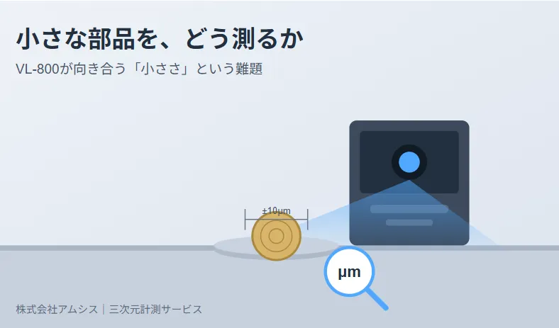 100円玉サイズの部品を、どうやって測るのか──VL-800が向き合う「小ささ」という難題